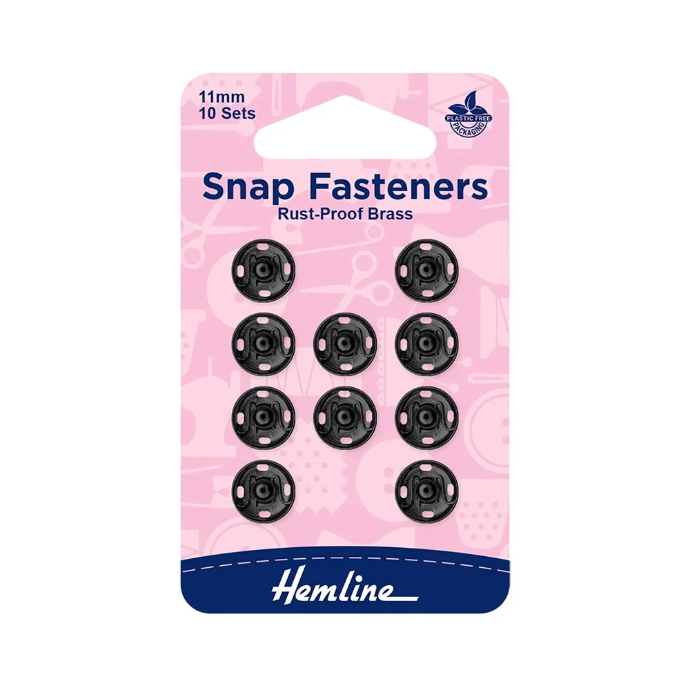 Hemline Snap Fastener Black 11mm