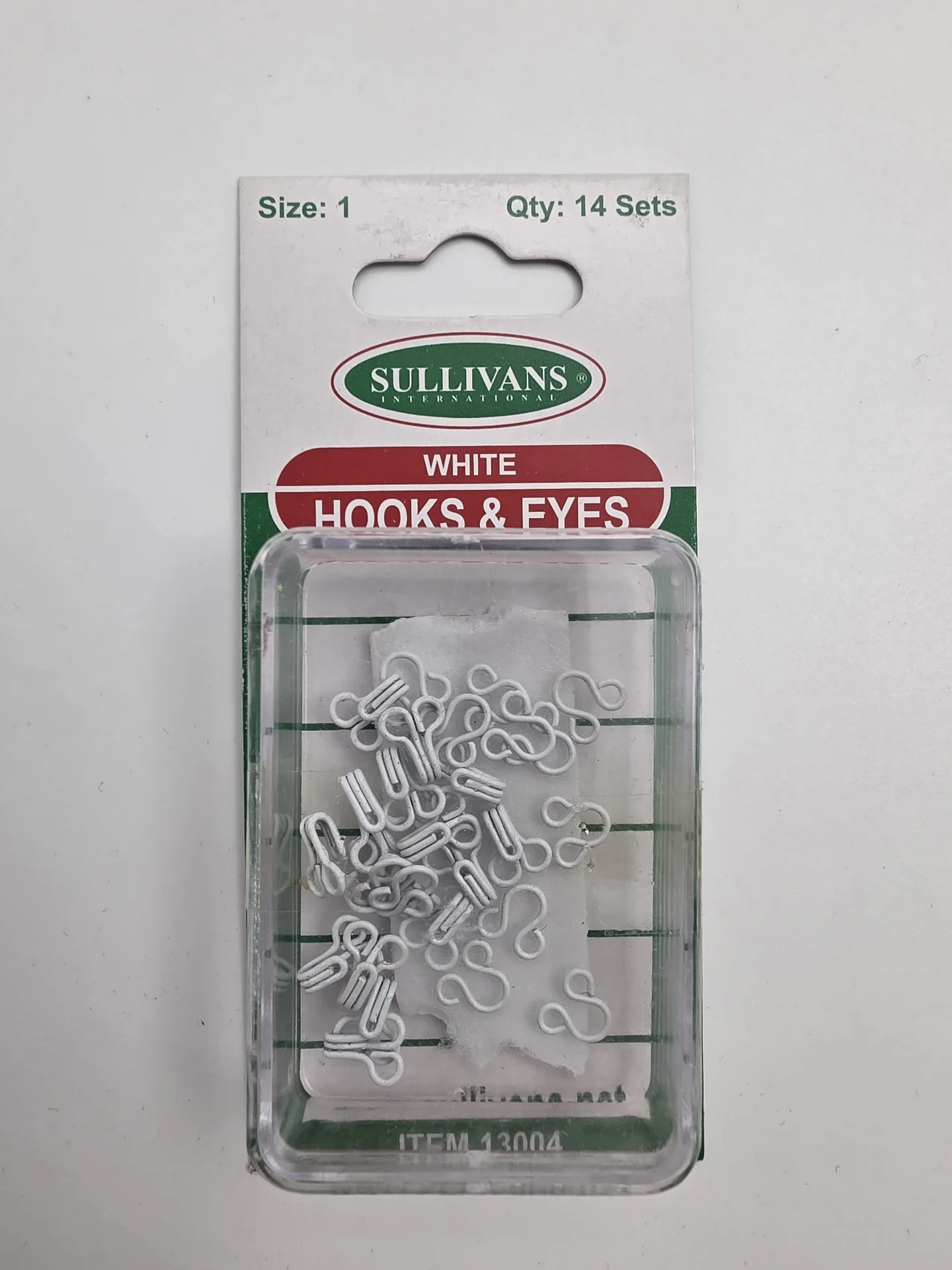 Hook and Eyes Size 1 White