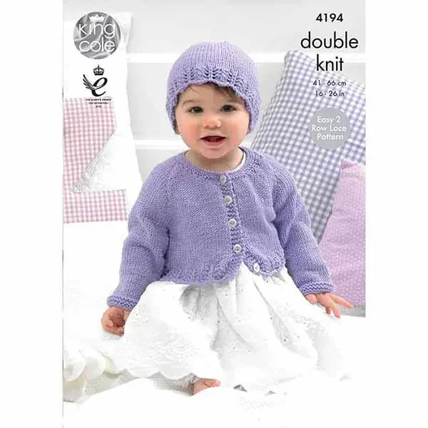 King Cole Pattern 4194 8 Ply Babies Cardigans and Hat