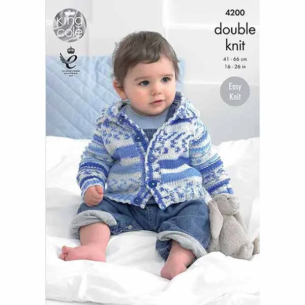 King Cole Pattern 4200 8 Ply Babies Cardigans