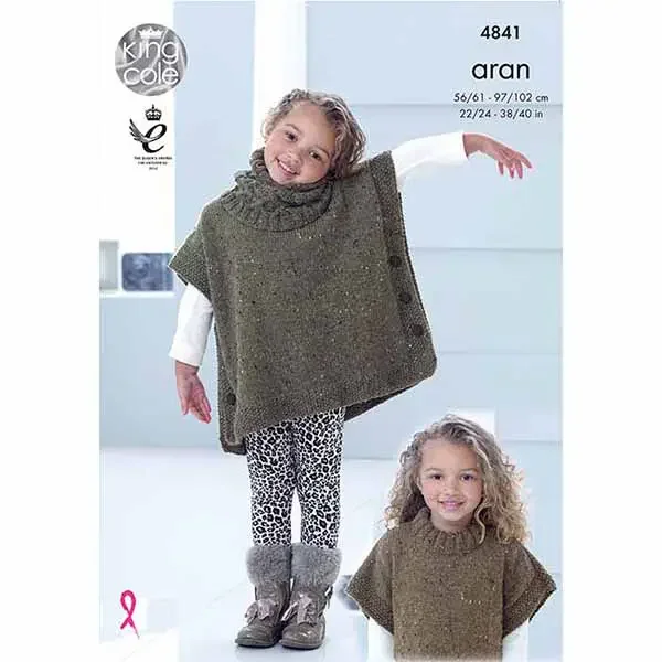 King Cole Pattern 4841 10 Ply Tabard Children and Womens Sizing