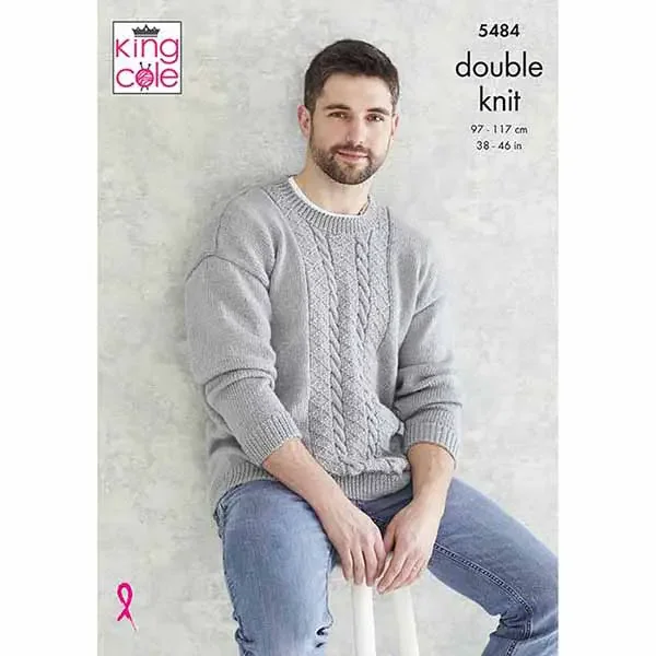 King Cole Pattern 5484 8 Ply Mens Sweater