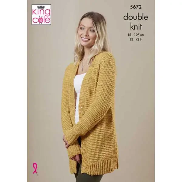 King Cole Pattern 5672 8 Ply Ladies Cardigan and Jumper