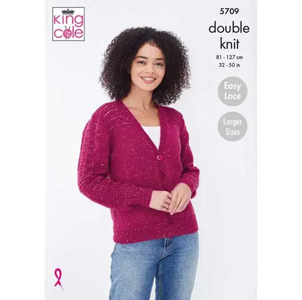King Cole Pattern 5709 8 Ply Ladies Cardigan and Sweater