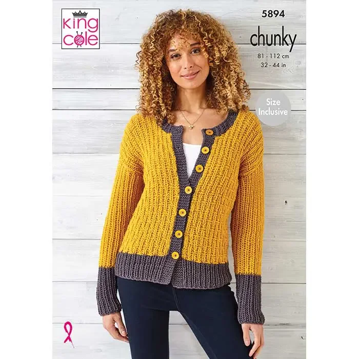 King Cole Pattern 5894 12 Ply Ladies Sweater and Cardigan