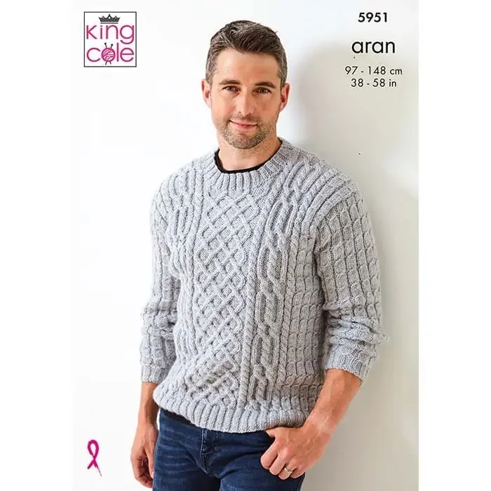 King Cole Pattern 5951 10 Ply Mens Sweater
