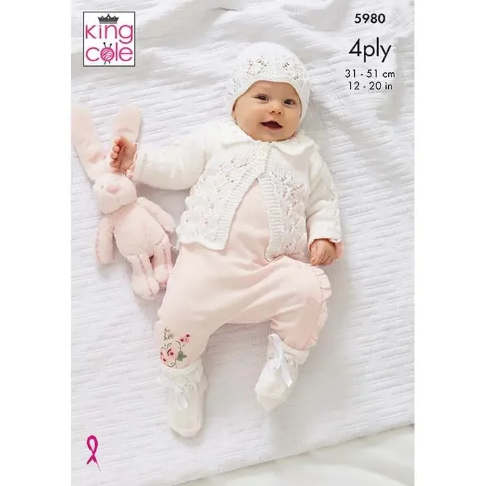 King Cole Pattern 5980 4 Ply Matinee Set