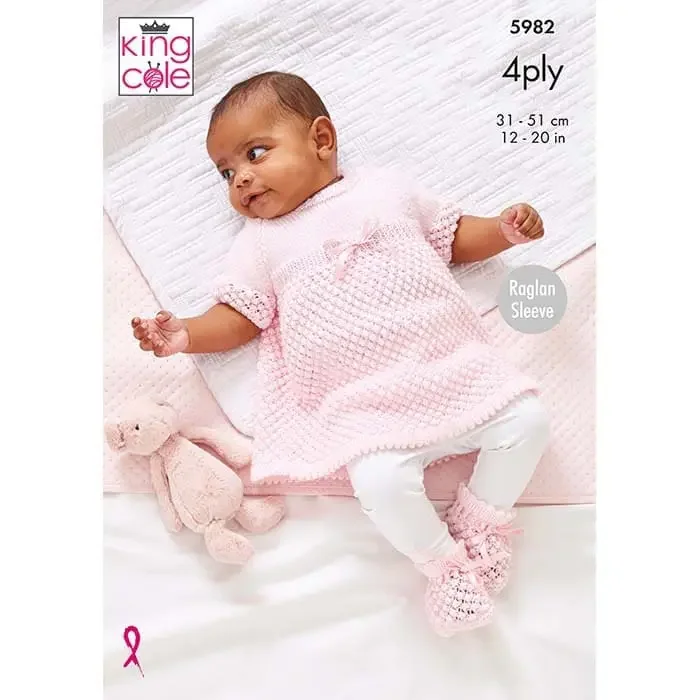 King Cole Pattern 5982 4 Ply Matinee Set