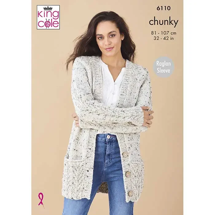 King Cole Pattern 6110 14 Ply Ladies Cardigan and Sweater