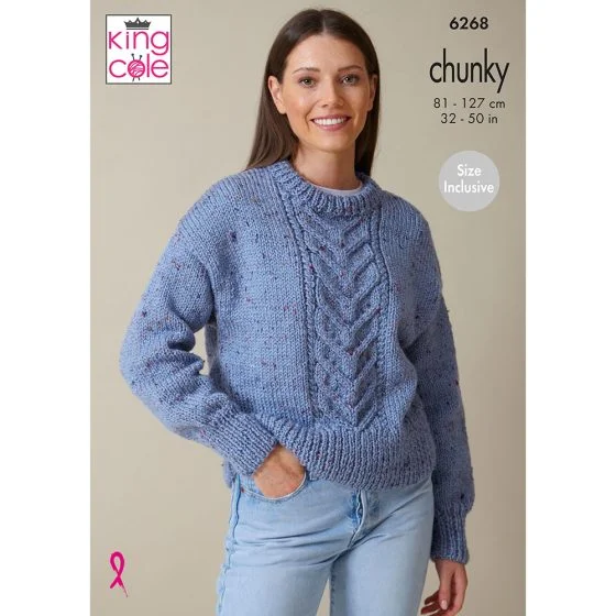 King Cole Pattern 6268 14 Ply Ladies Jumper and Slipover