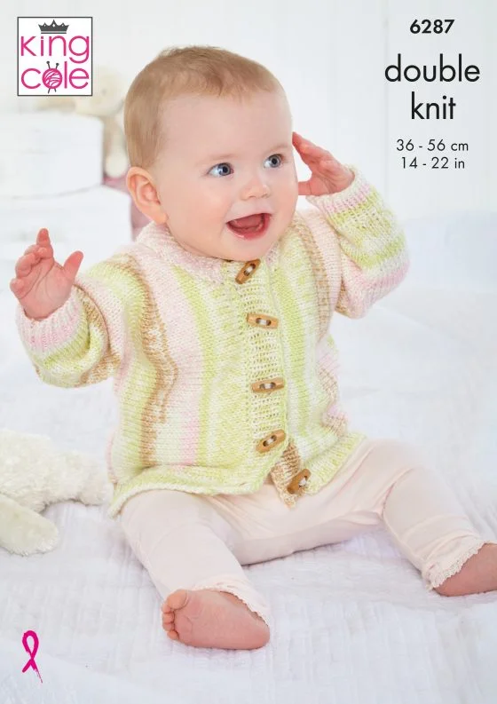 King Cole Pattern 6287 8 Ply Baby Jackets