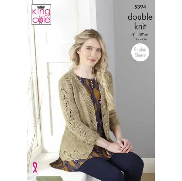 King Cole Pattern 8 Ply 5394 Ladies Cardigan