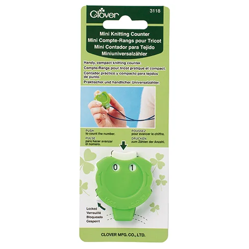 Knitting Counter Clover Green Frog