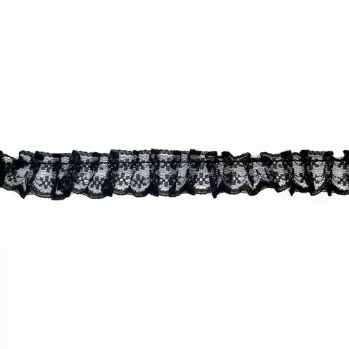 Lace Nylon 20mm Black Frilled