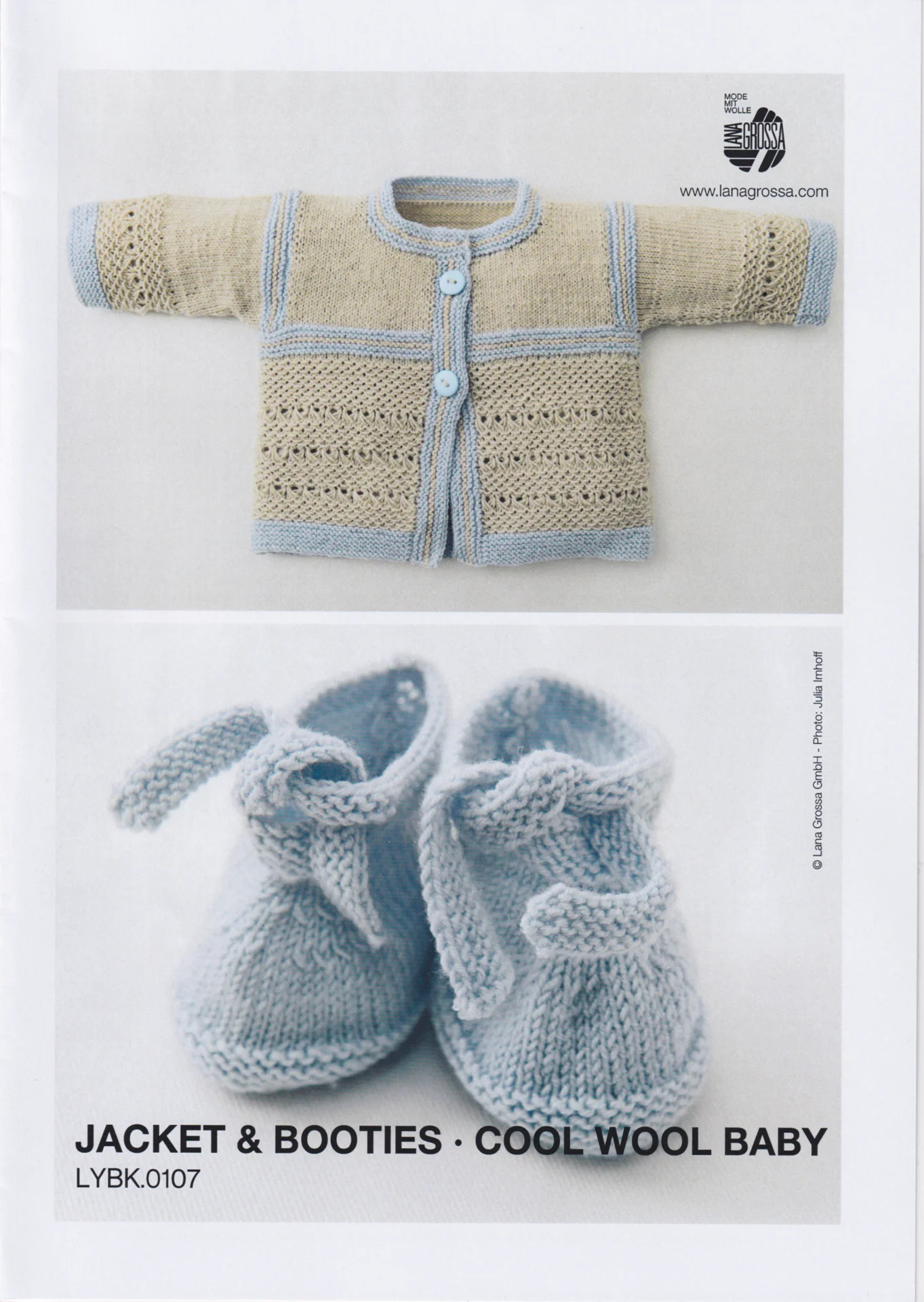 Lana Gross Pattern 0107 Infant Jacket Booties 5 Ply