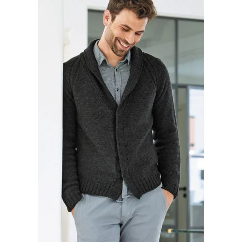 Lana Grossa Pattern 0165 8 Ply Mens Cardigan