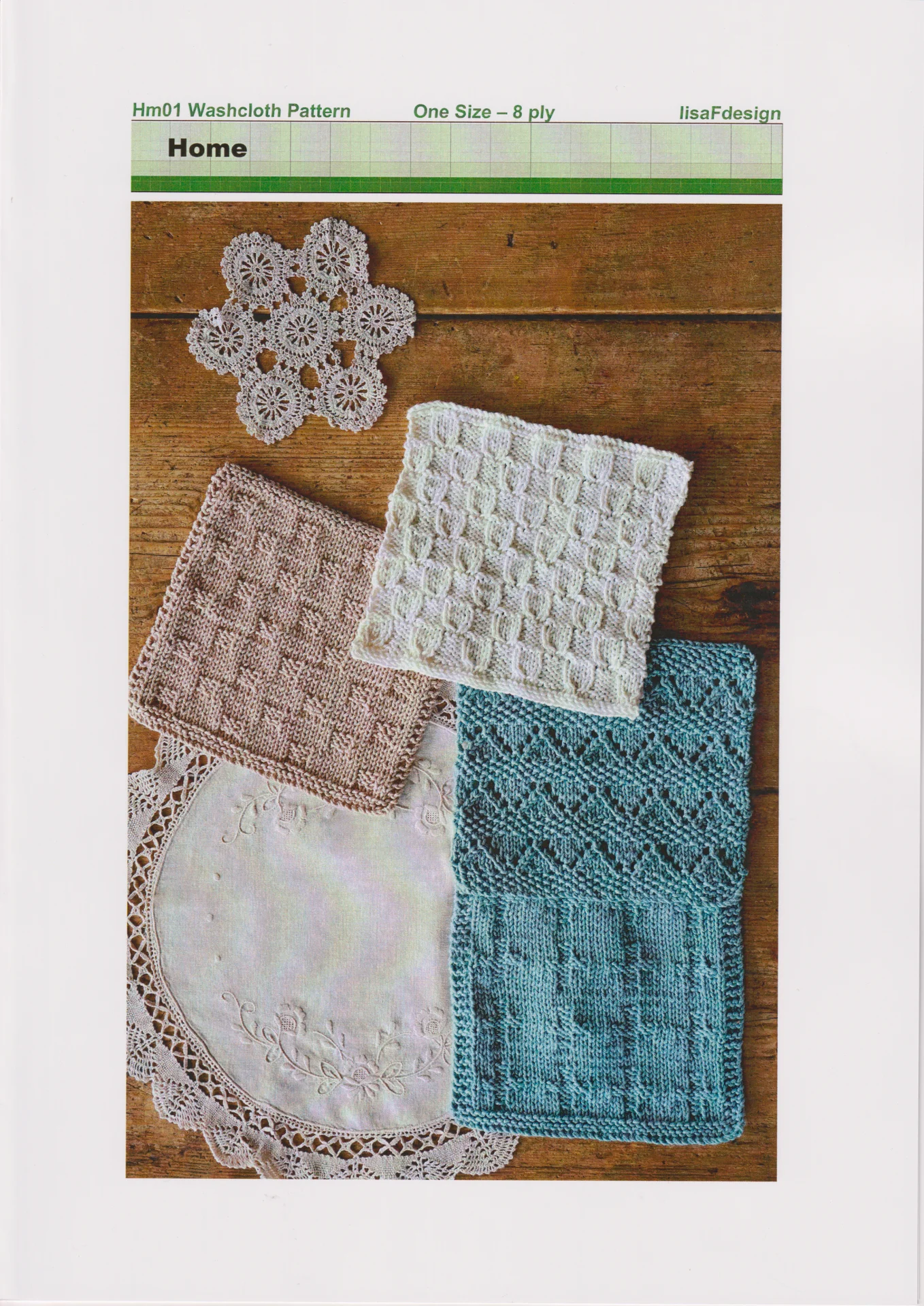 Lisa f Design Pattern Hm01 Wash Cloths 1
