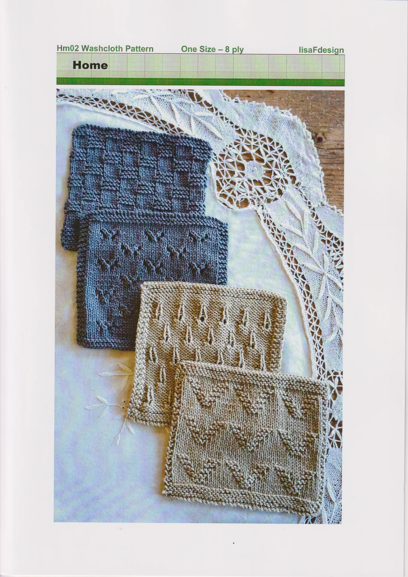 Lisa f Design Pattern Hm02 Wash Cloths 02