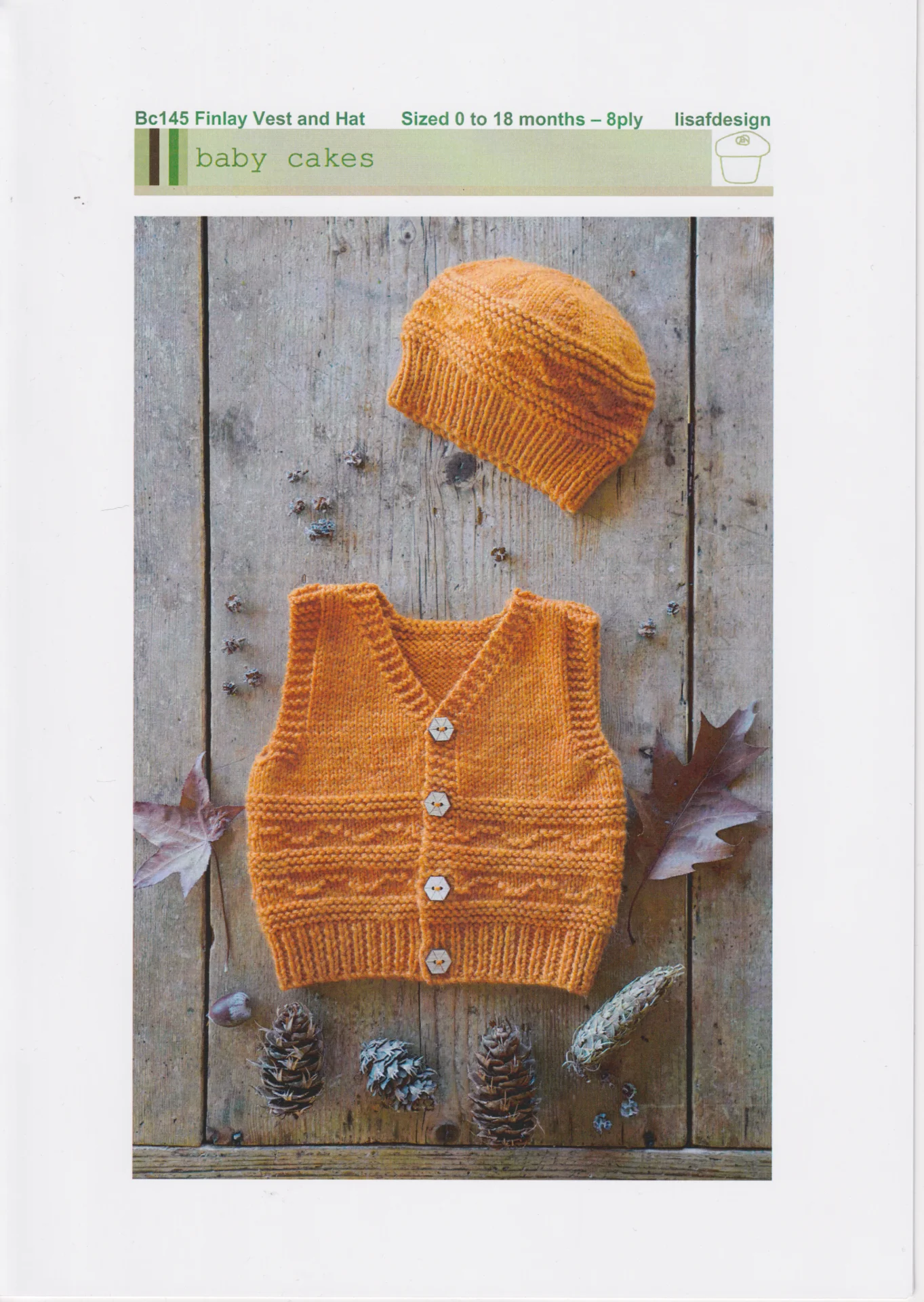 Lisafdesign Pattern Bc 145 Finlay Vest and Hat