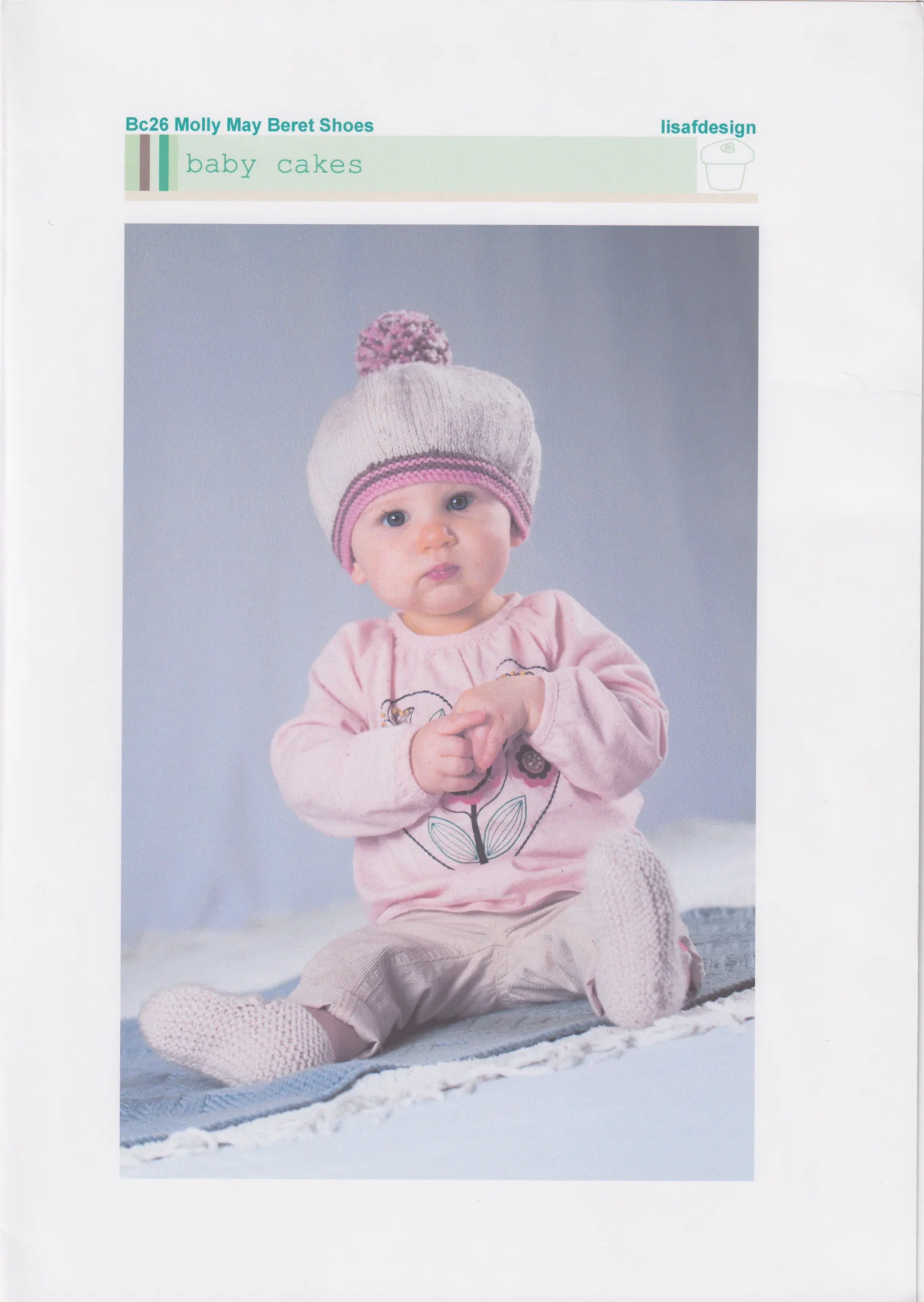Lisafdesigns Pattern Baby Cakes 26 Molly May Beret and Shoes