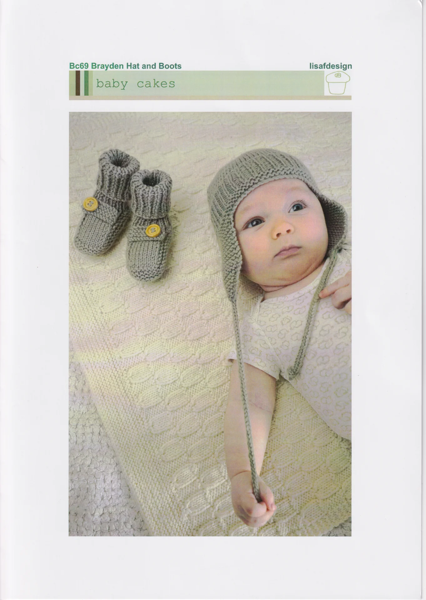 Lisafdesigns Pattern Baby Cakes 69 Brayden Hat and Boots