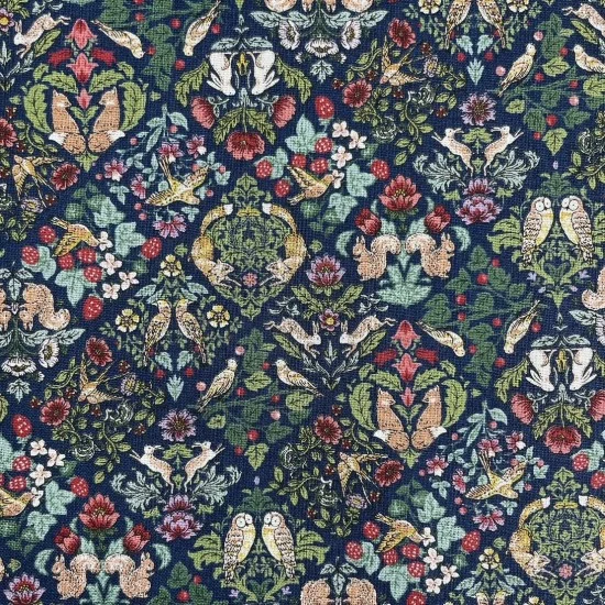 Morisu Square Floral Tiles On Navy