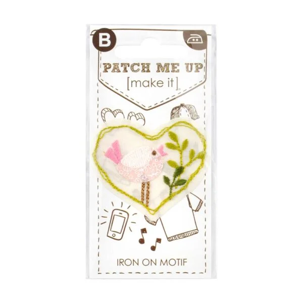 Motif Iron On Bird In Heart