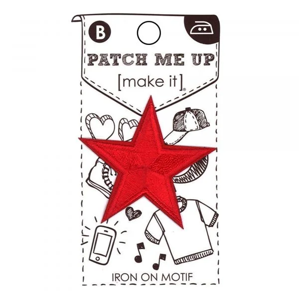 Motif Iron On Star Red