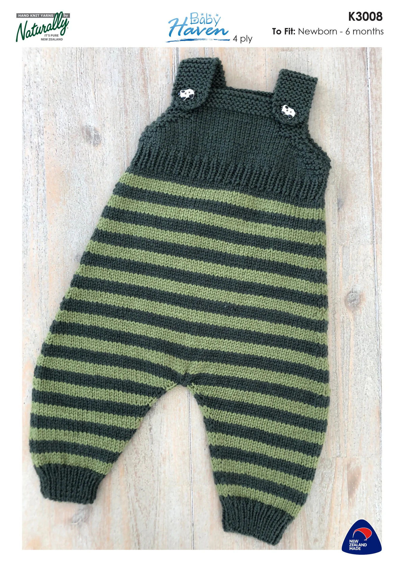 Naturally Yarns Pattern K3008 4 Ply Overalls