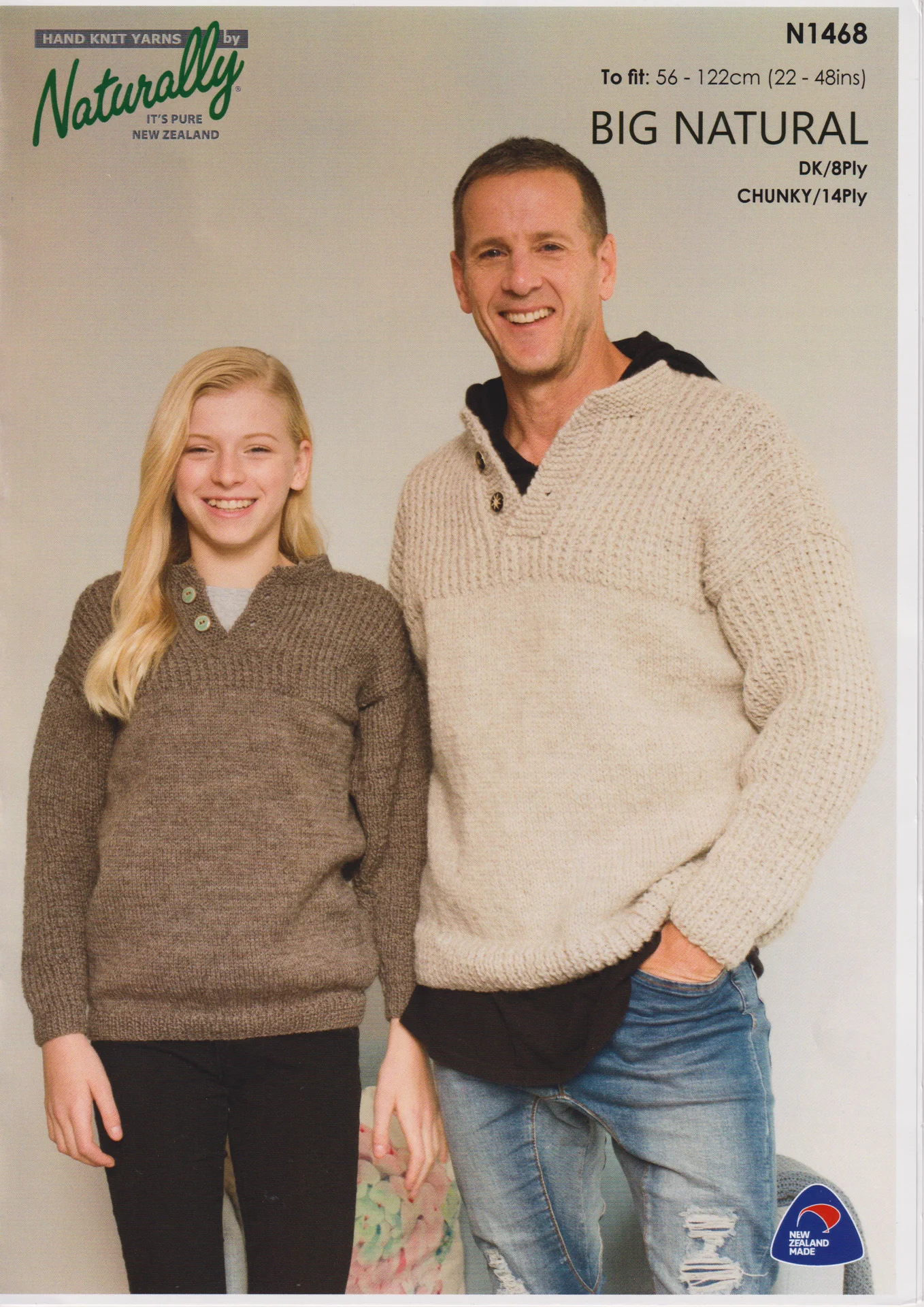 Naturally Yarns Pattern N1468 8 and 14 Ply Jumper