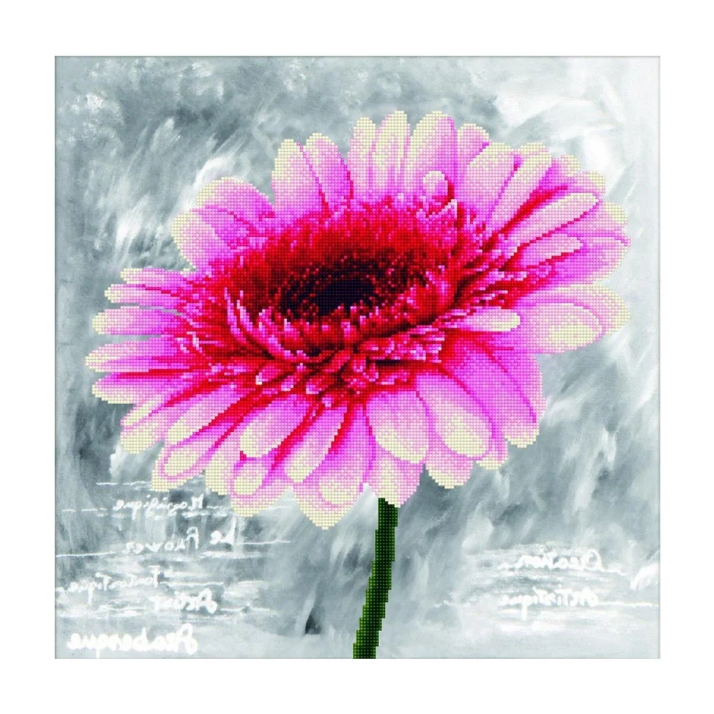 No Count Cross Stitch Pink Dahlia
