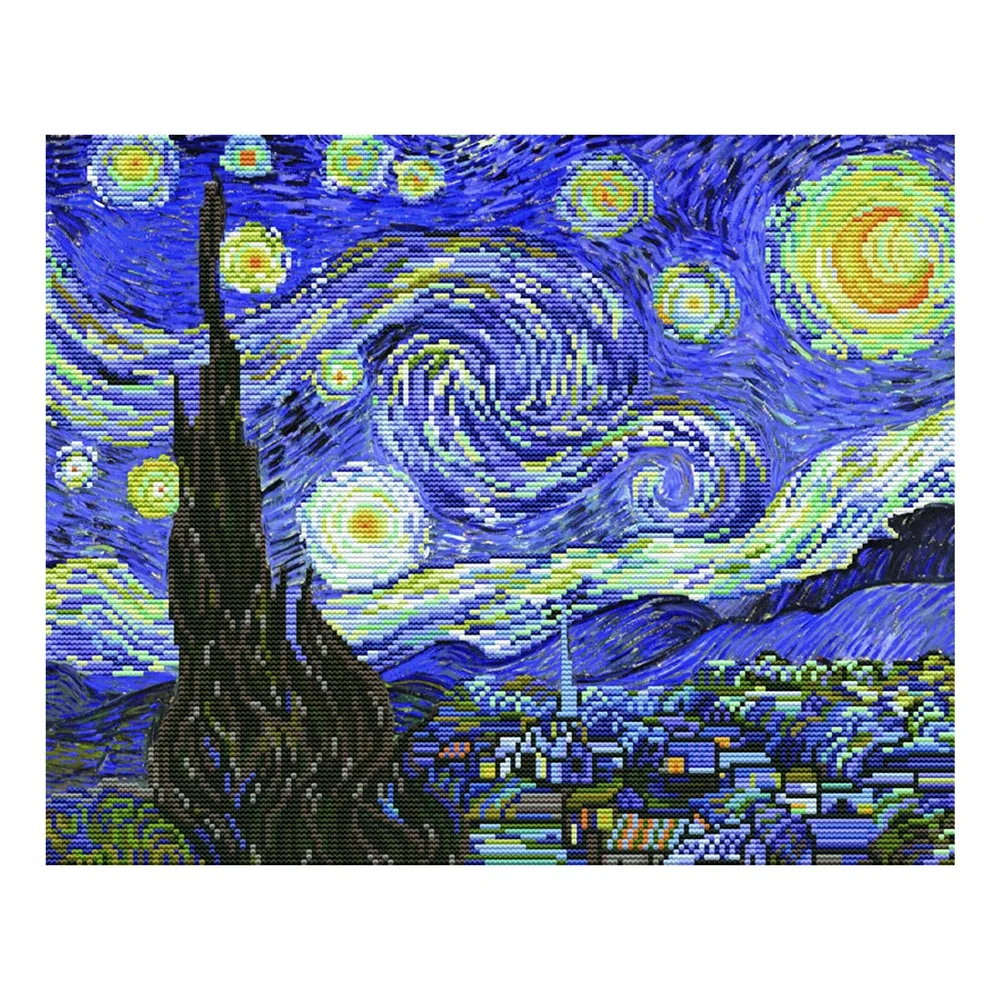 No Count Cross Stitch Starry Night