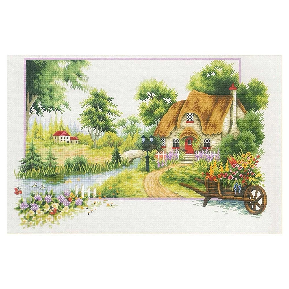 No Count Cross Stitch Summer Cottage