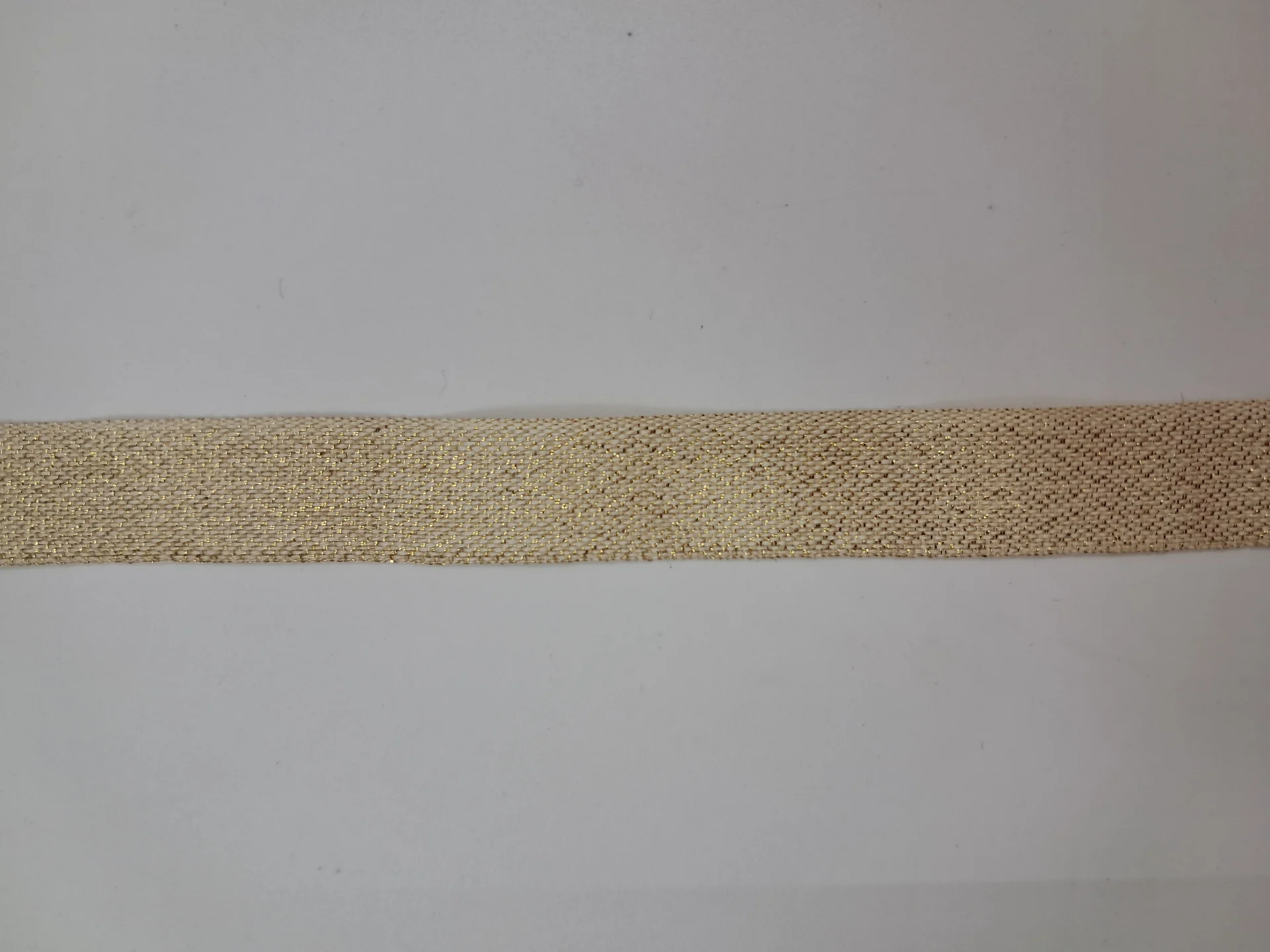 Ribbon Cotton Fleck Gold 15mm