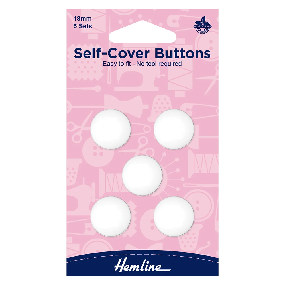Self Cover Button Plastic 18mm