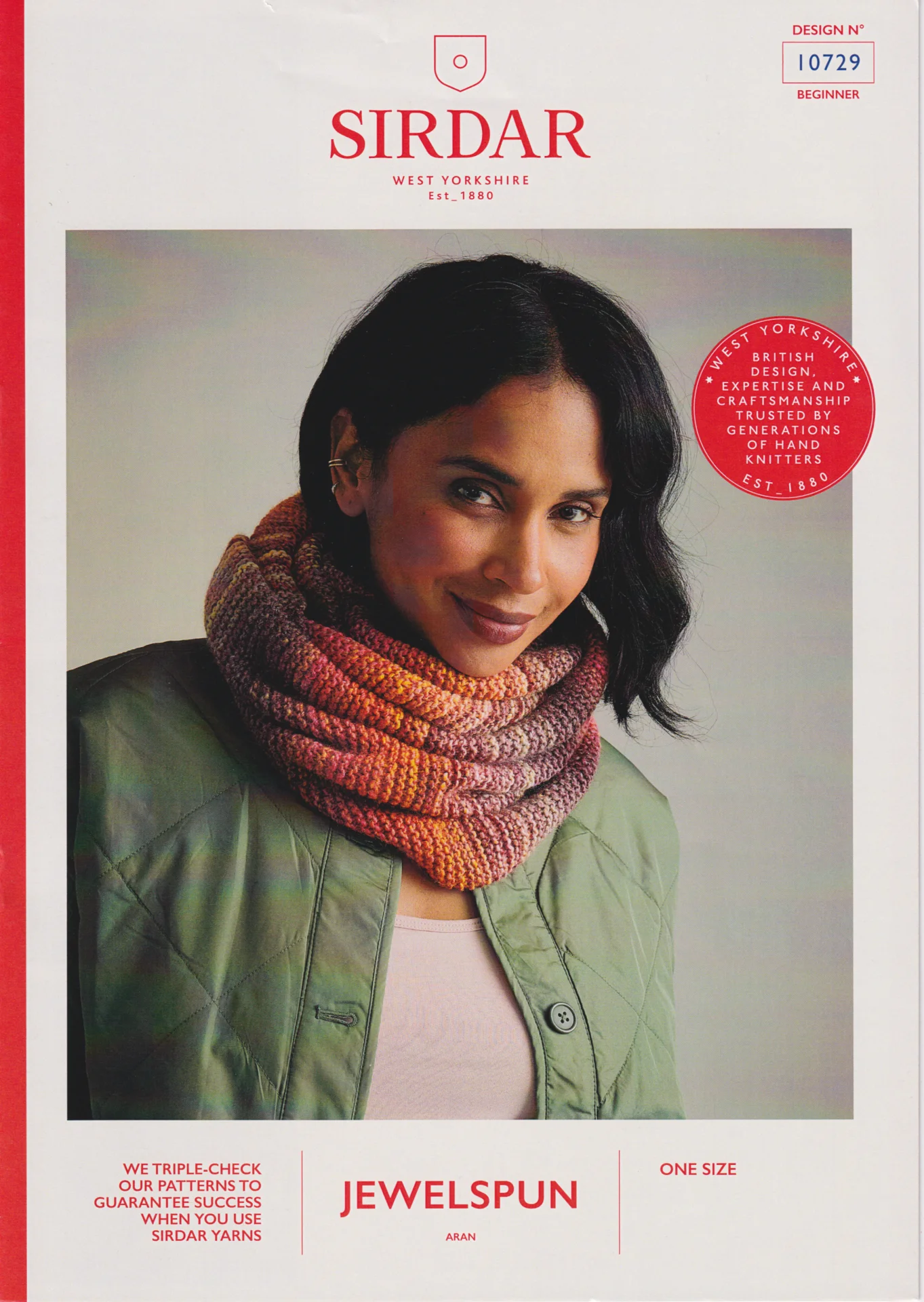 Sirdar Jewelspun Aran Patterns 10729 Cowl 10 Ply