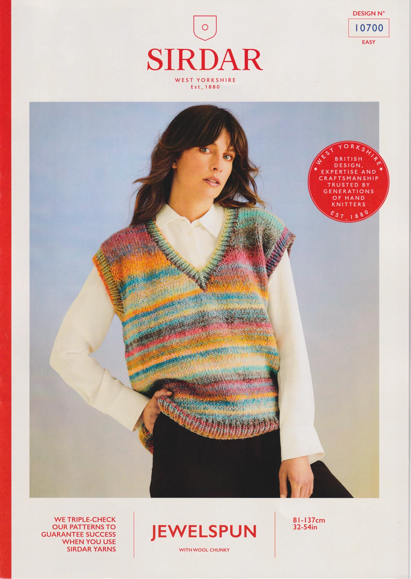Sirdar Jewelspun with Wool Chunky Patterns 10700 Vest