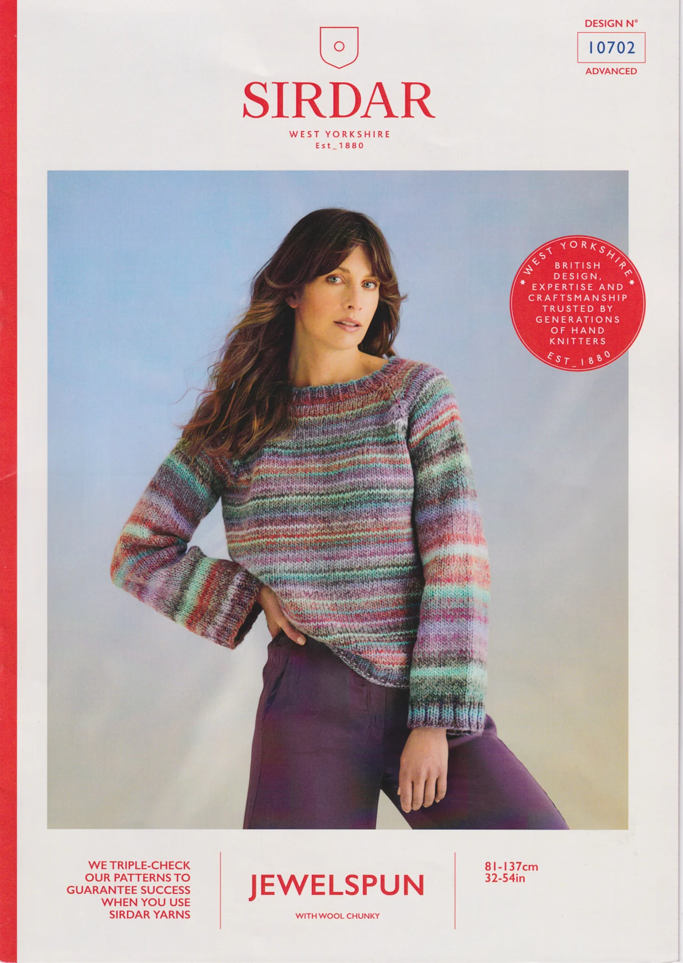 Sirdar Jewelspun with Wool Chunky Patterns 10702 Jumper