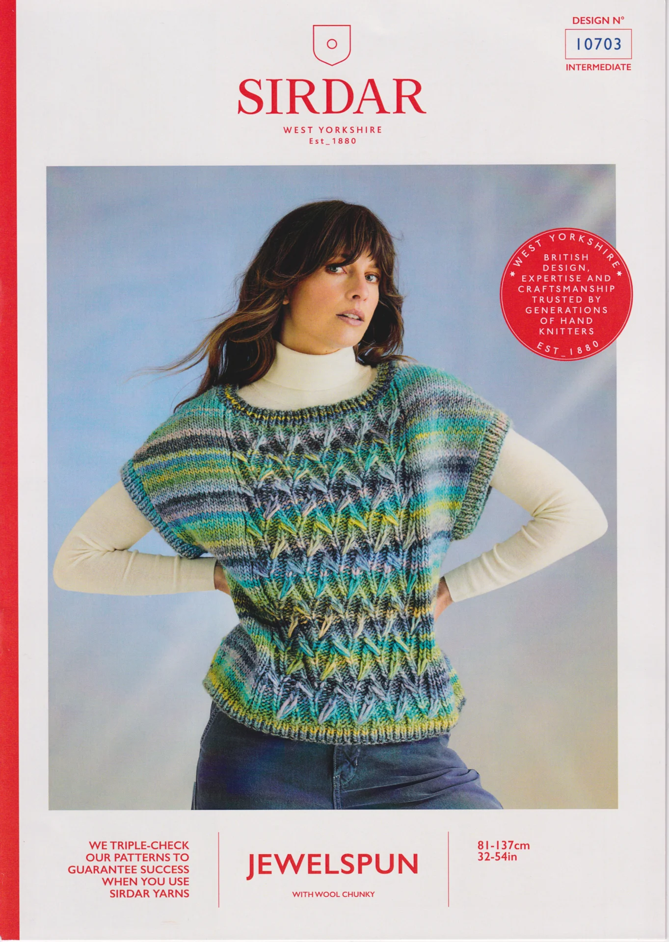 Sirdar Jewelspun with Wool Chunky Patterns 10703 Vest