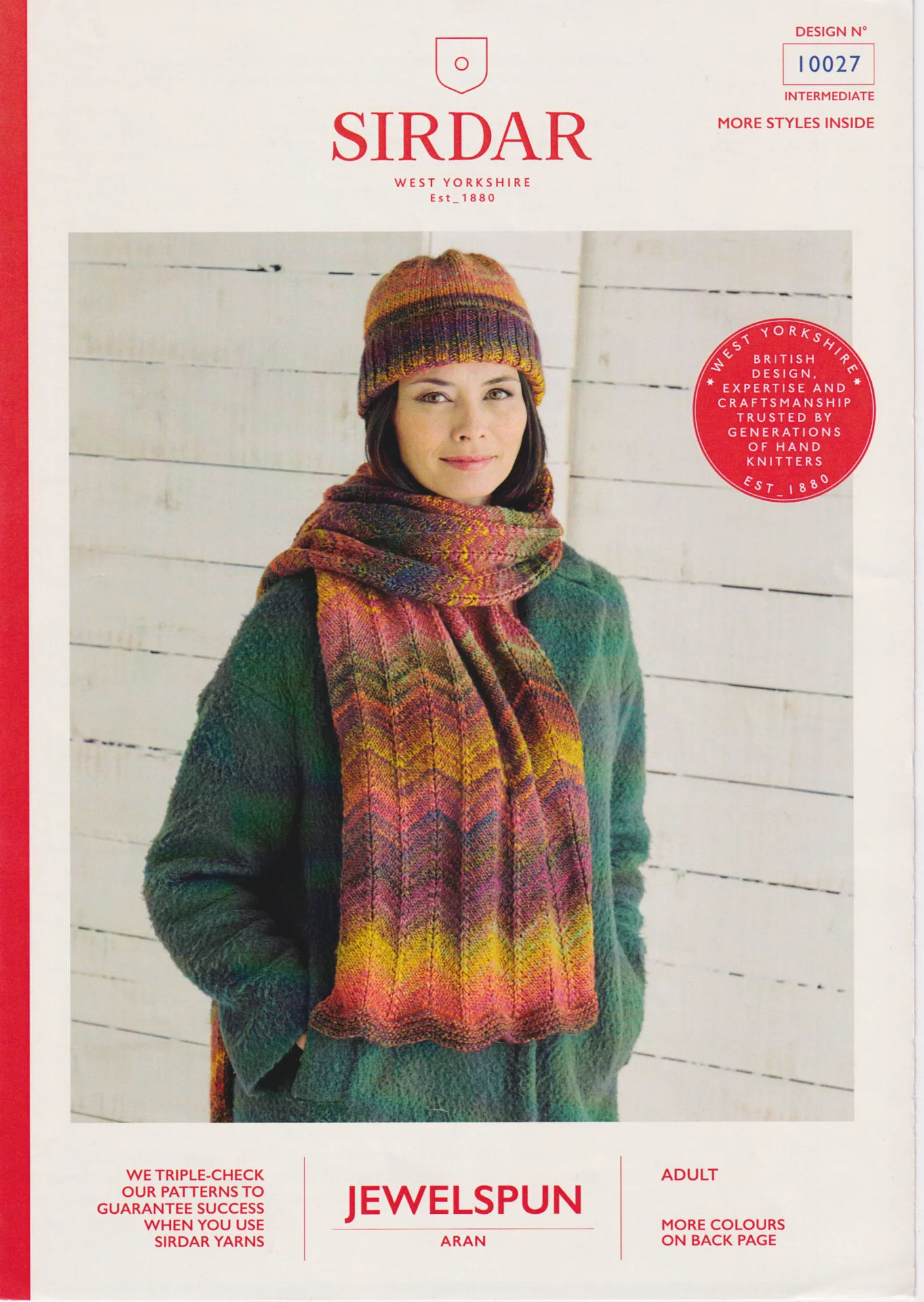 Sirdar Pattern 10027 Aran Hat and Scarf