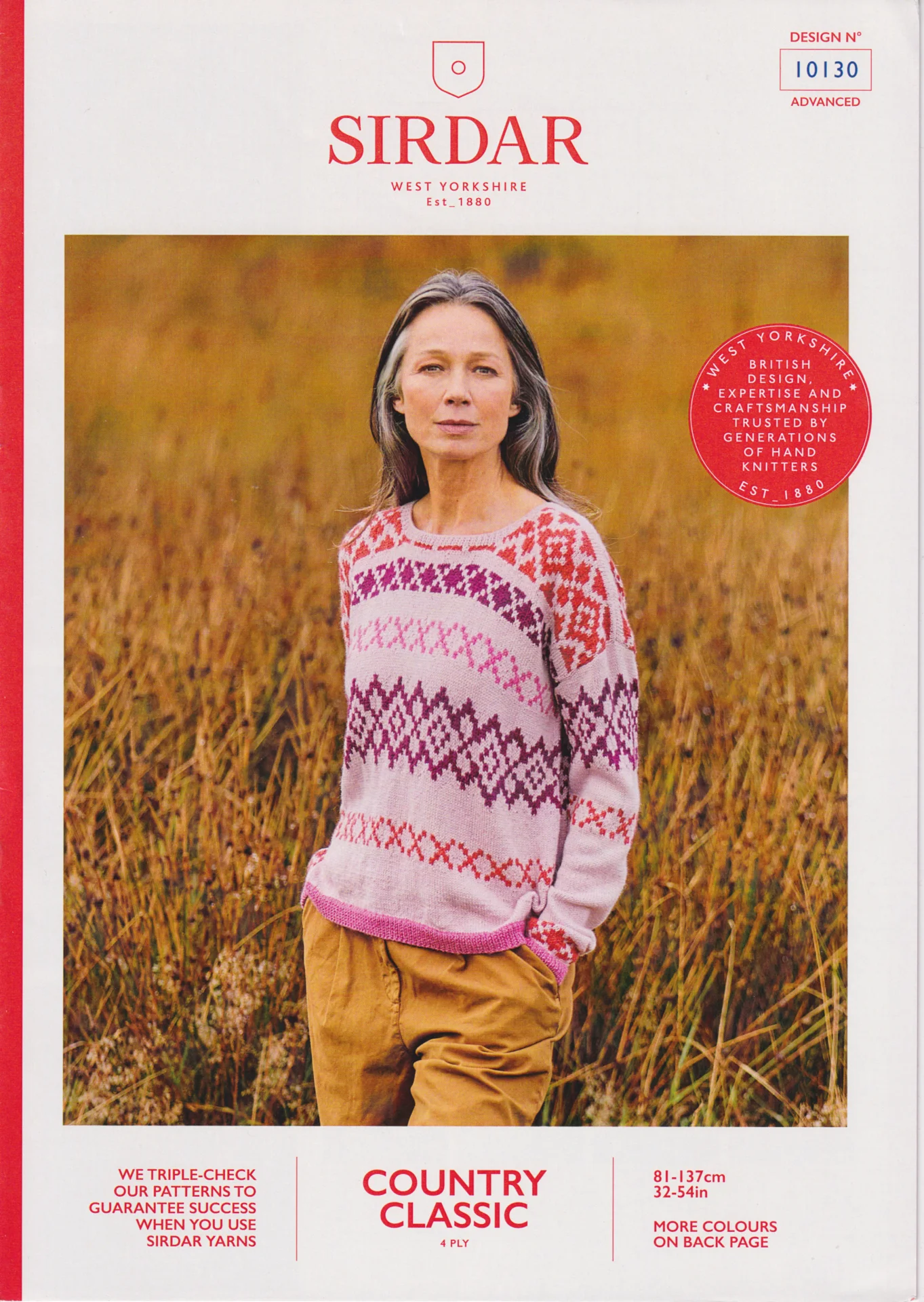Sirdar Pattern 10130 4 Ply Fairisle Slouchy Jumper