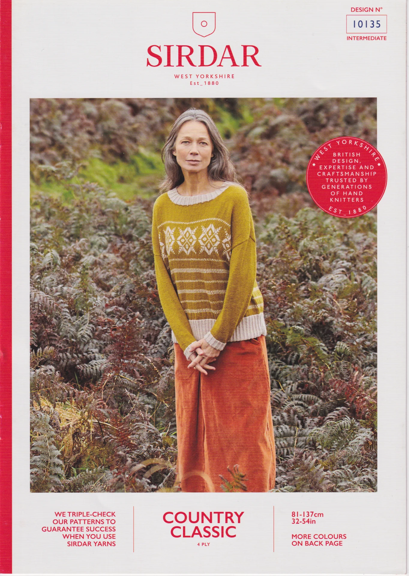 Sirdar Pattern 10135 4 Ply Fairisle Striped Slouchy Jumper
