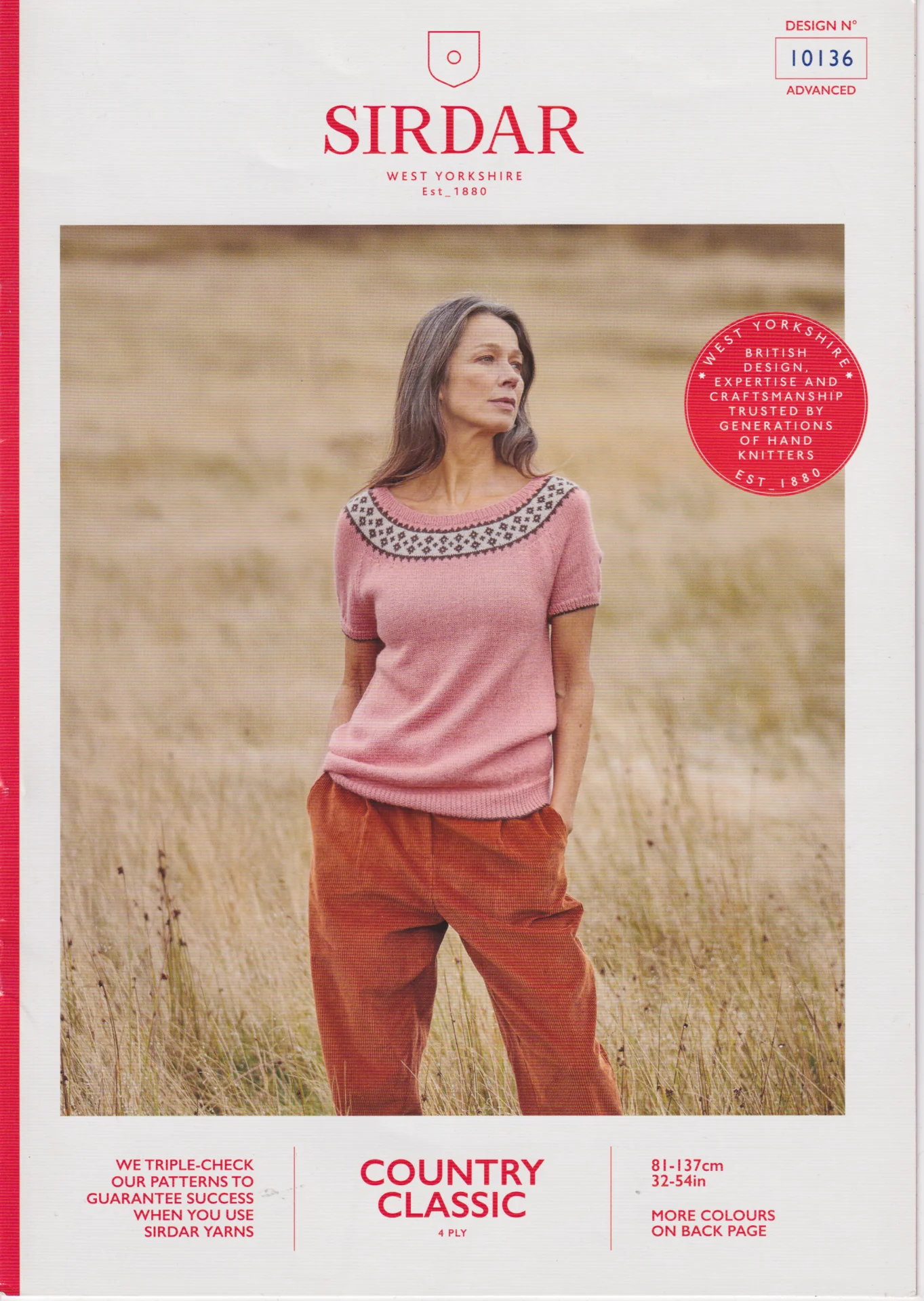 Sirdar Pattern 10136 4 Ply Yoke Top