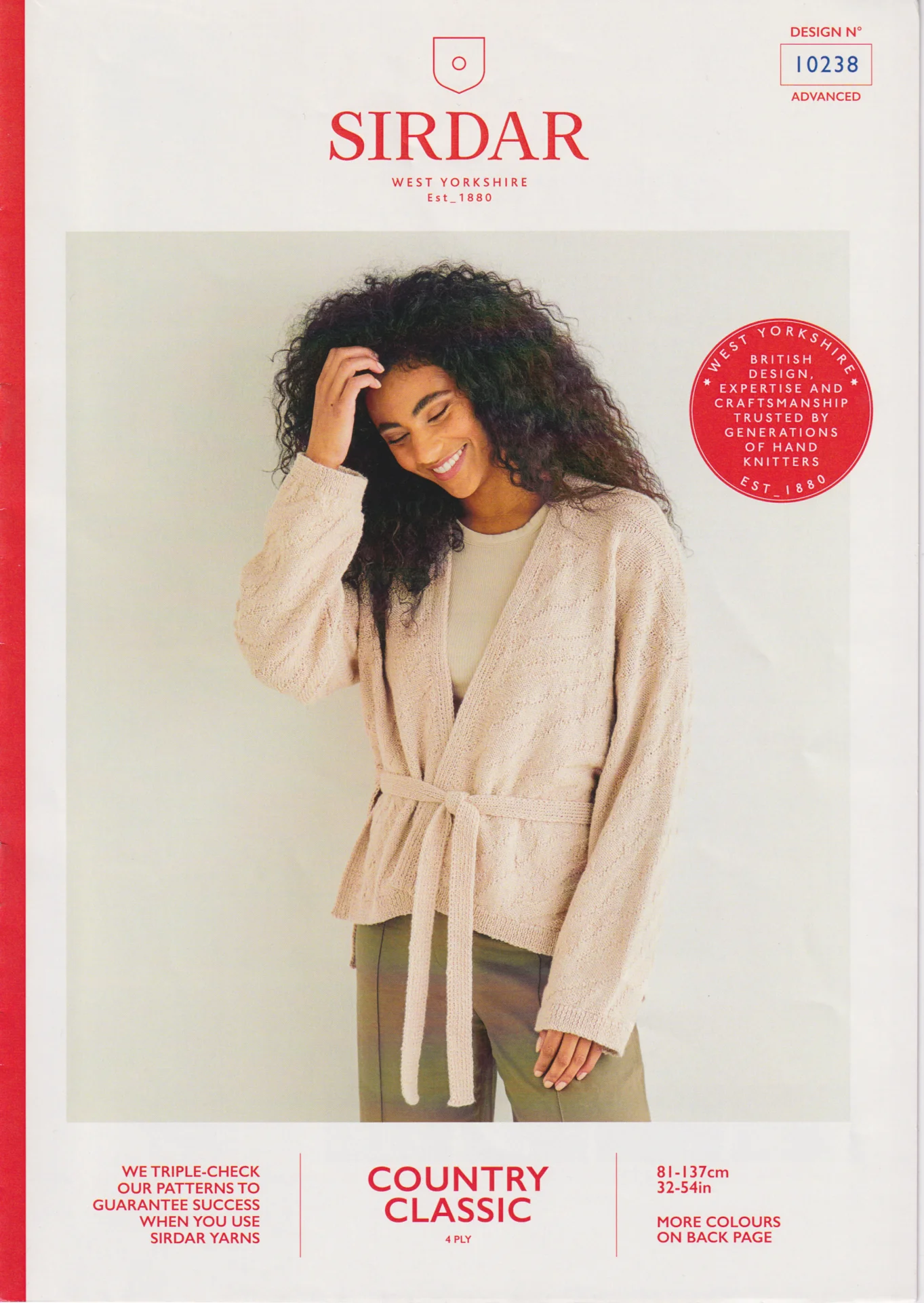 Sirdar Pattern 10238 Country Classic 4 Ply Cardigan