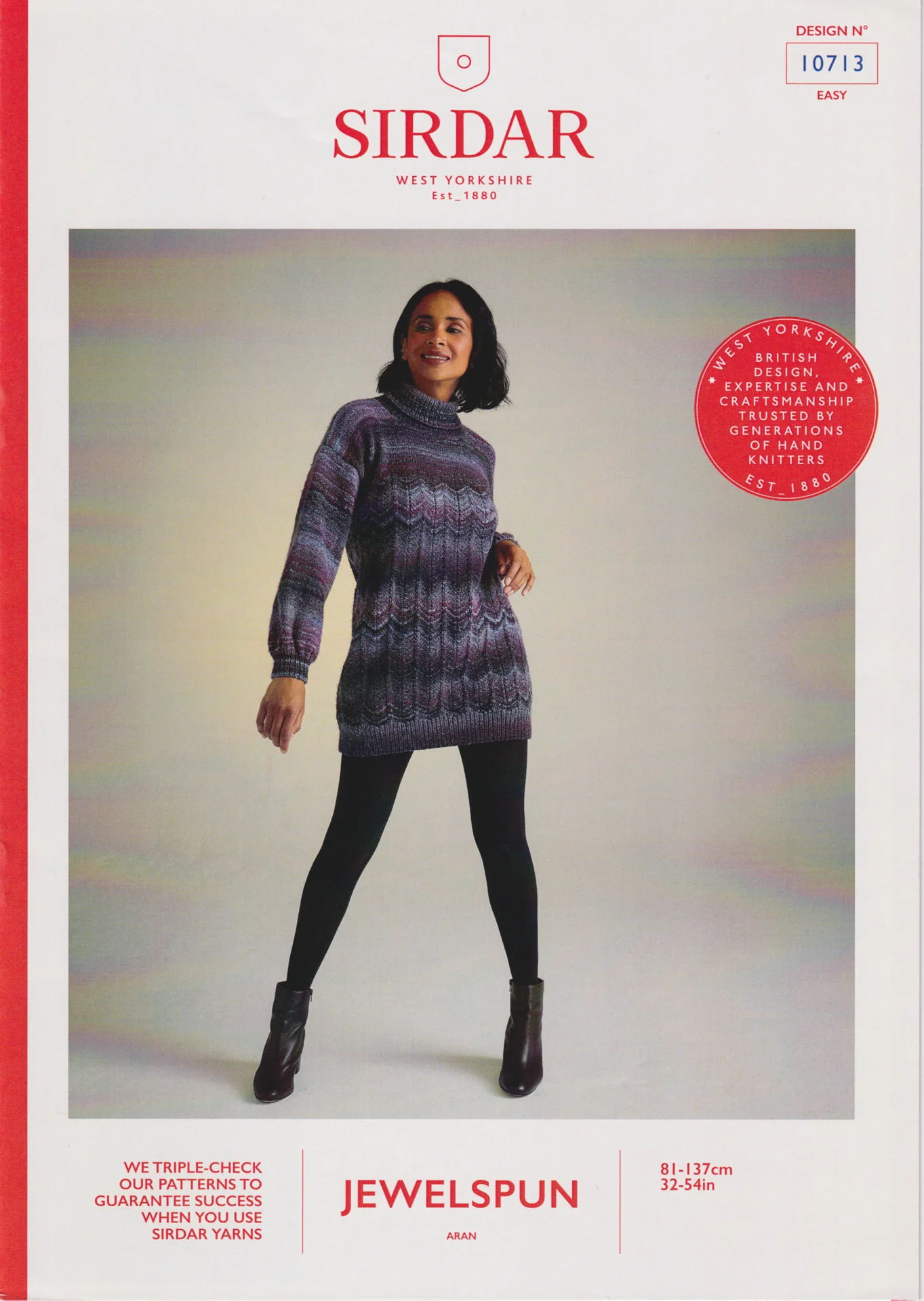 Sirdar Pattern 10713 Jewel Aran Long Jumper