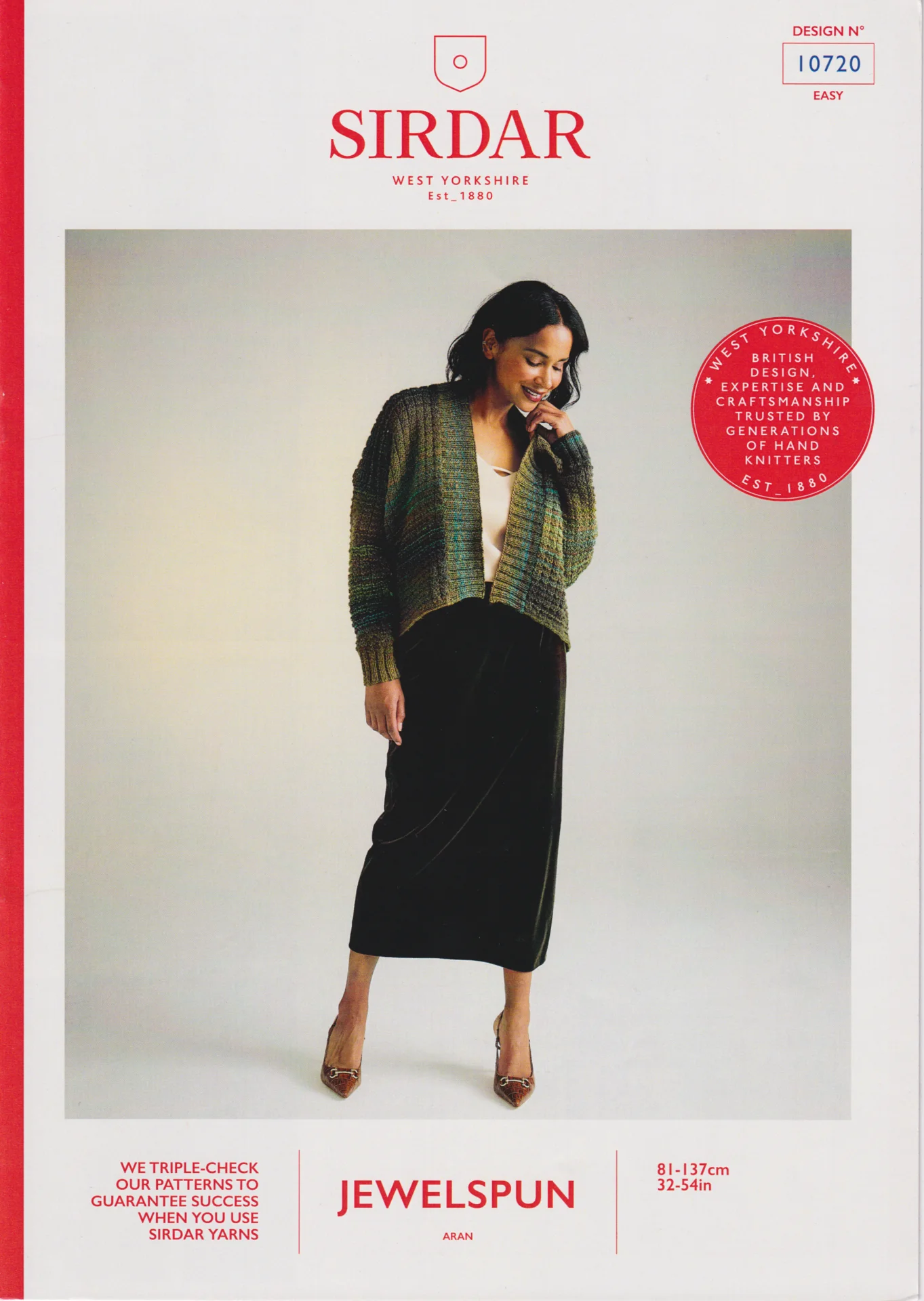 Sirdar Pattern 10720 Jewel Aran Cardigan