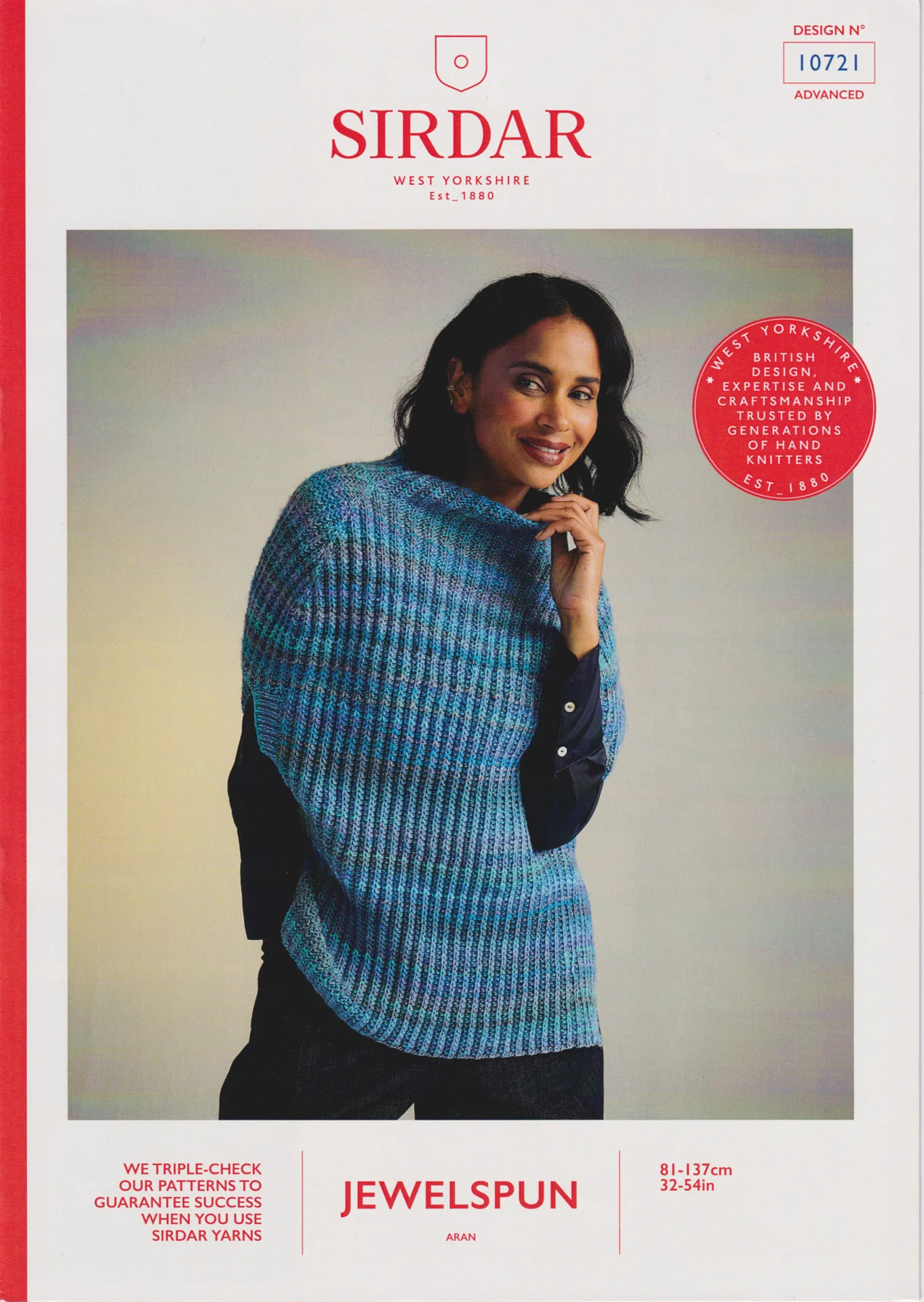 Sirdar Pattern 10721 Jewel Aran Poncho