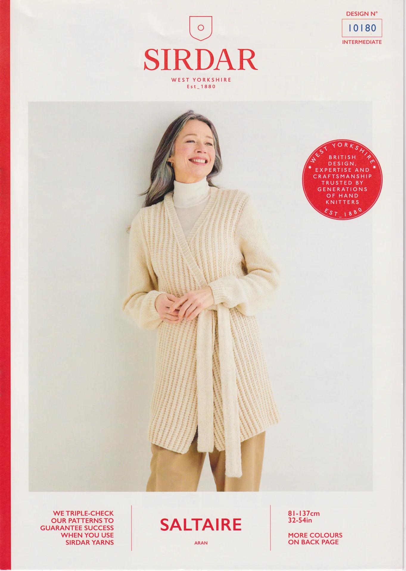 Sirdar Saltaire Patterns 10180 Long Cardigan