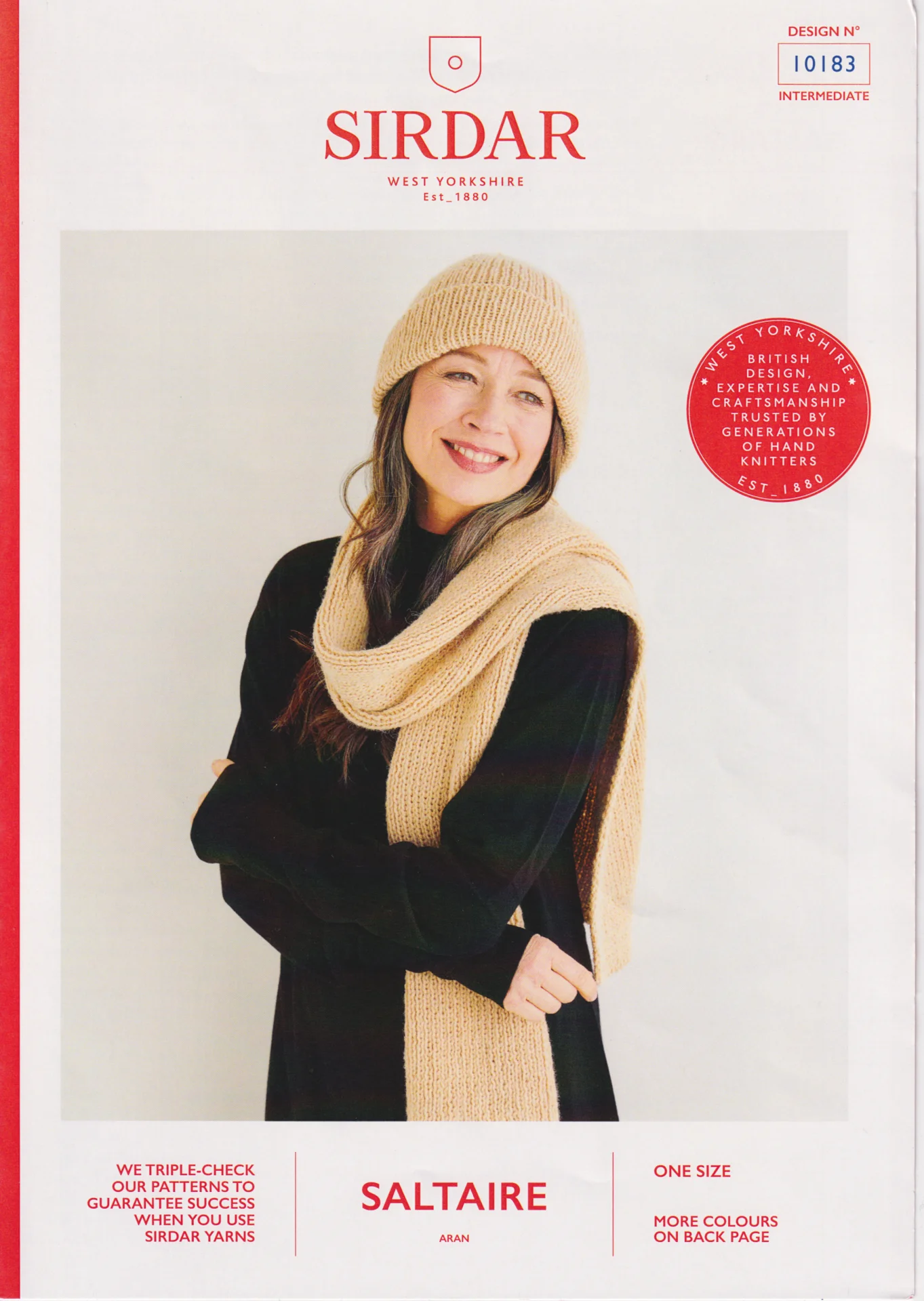 Sirdar Saltaire Patterns 10183 Hat and Scarf 10 Ply