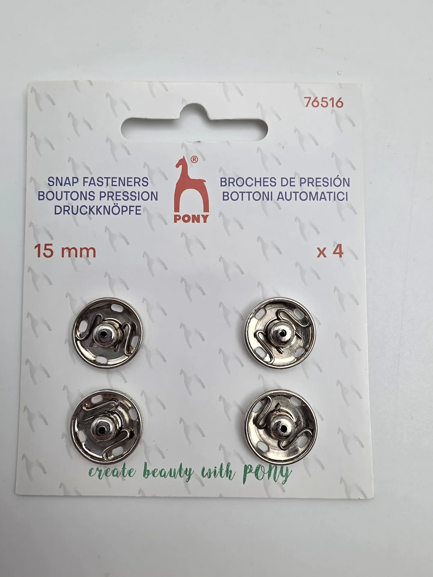 Snap Fasteners Metal 15mm Nickel
